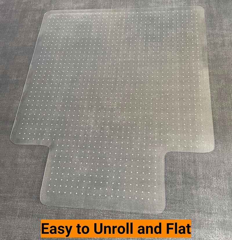 CAICFYIN 45"x 53"x0.1" Office Chair Mat for Carpet,Slip Resistant Heavy Duty Under Desk Protector Carpeted Floors,Easy Glide Rolling Floor Mat for Office Chair with Extended Lip - Image 3